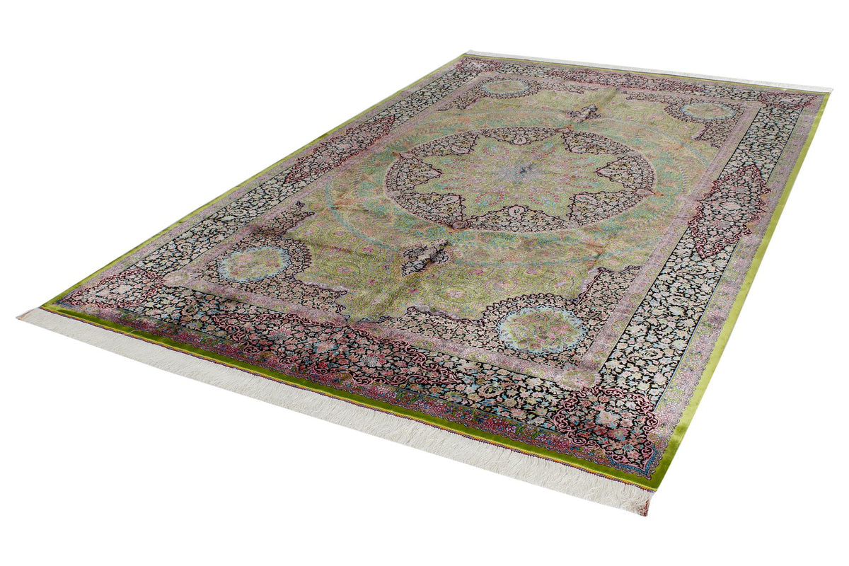 7x10 Green and Black Turkish Antep Runner