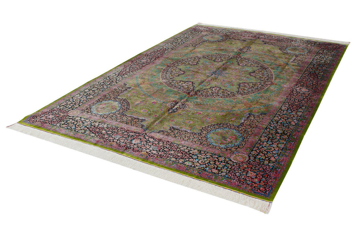 7x10 Green and Black Turkish Antep Runner