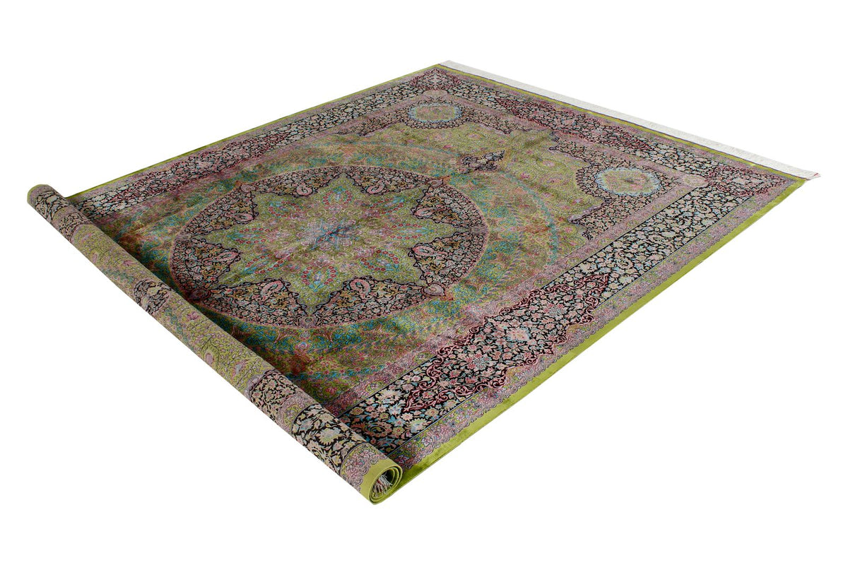 7x10 Green and Black Turkish Antep Runner