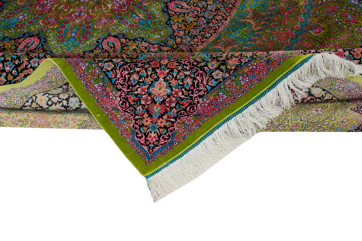 7x10 Green and Black Turkish Antep Rug