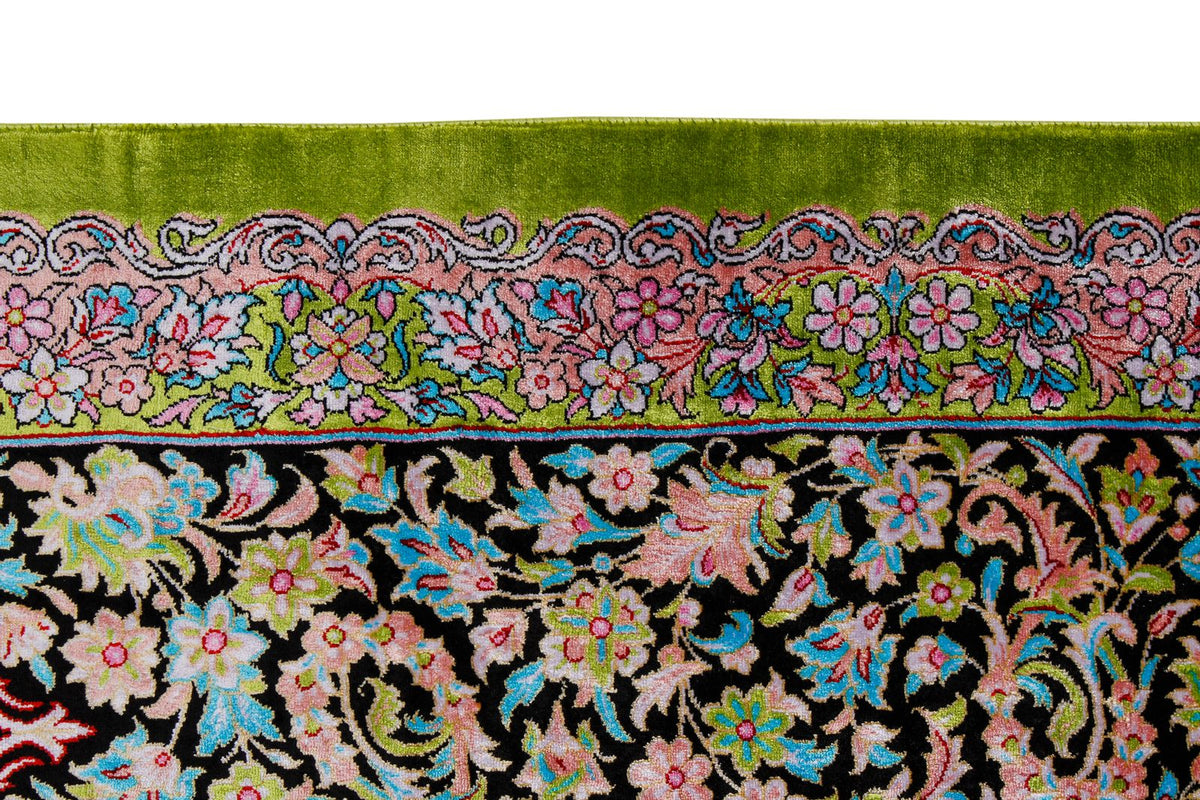 7x10 Green and Black Turkish Antep Rug