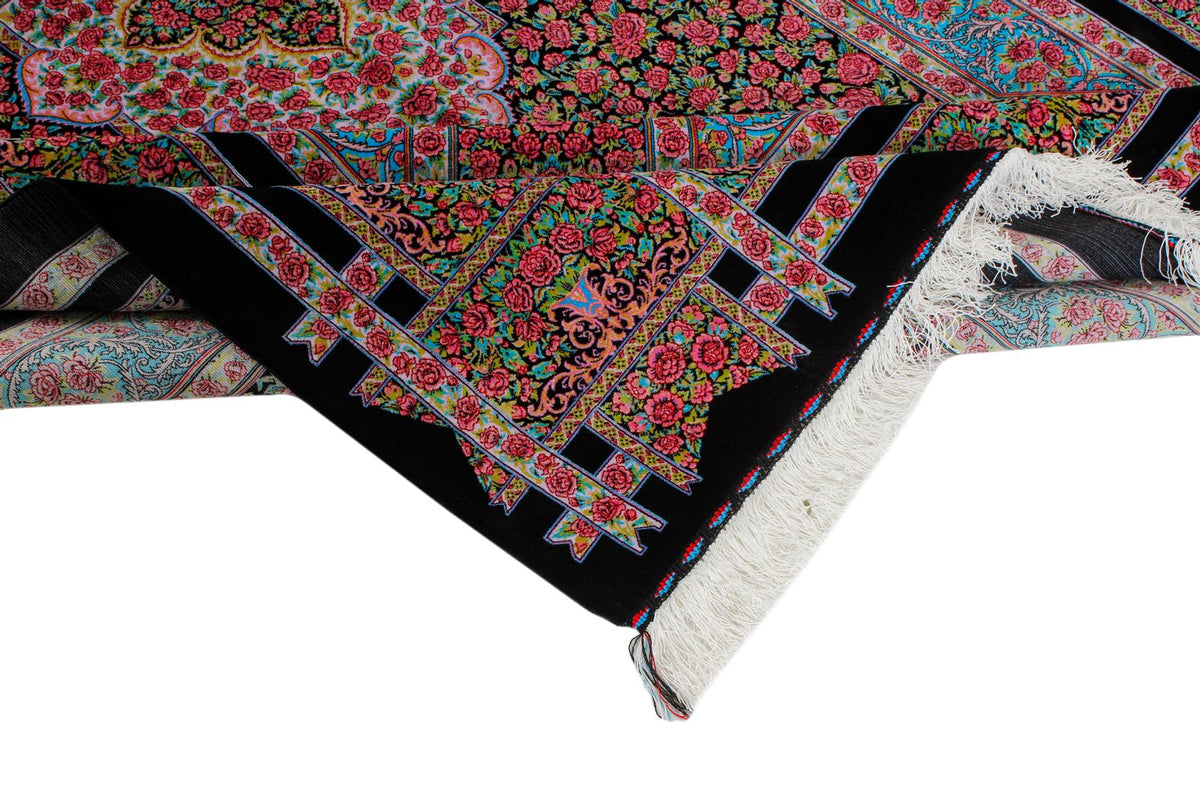 5x7 Black and Pink Turkish Antep Rug