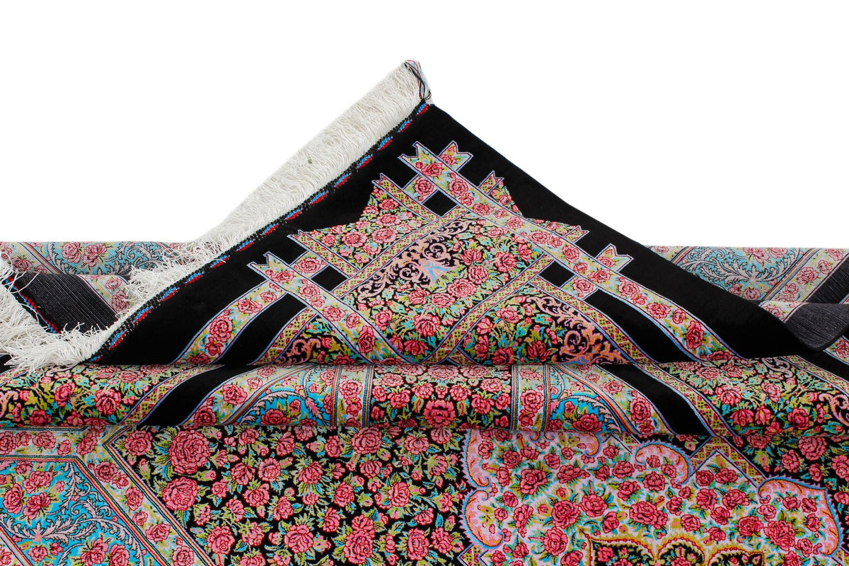 5x7 Black and Pink Turkish Antep Rug