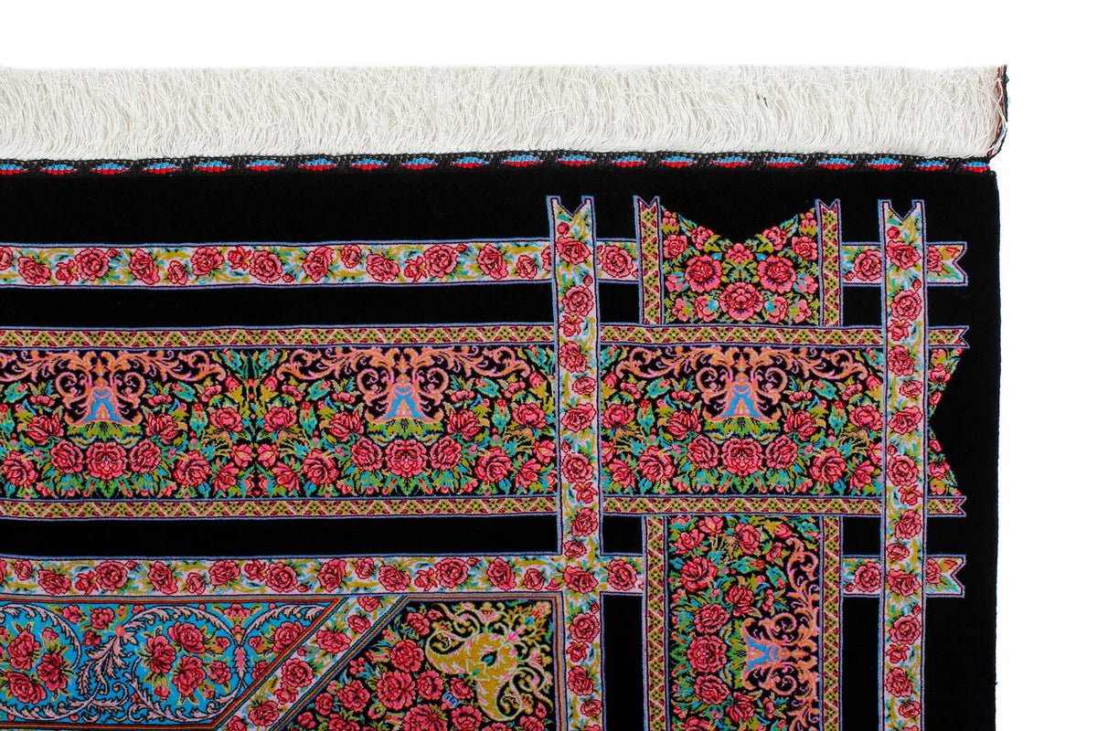 5x7 Black and Pink Turkish Antep Rug