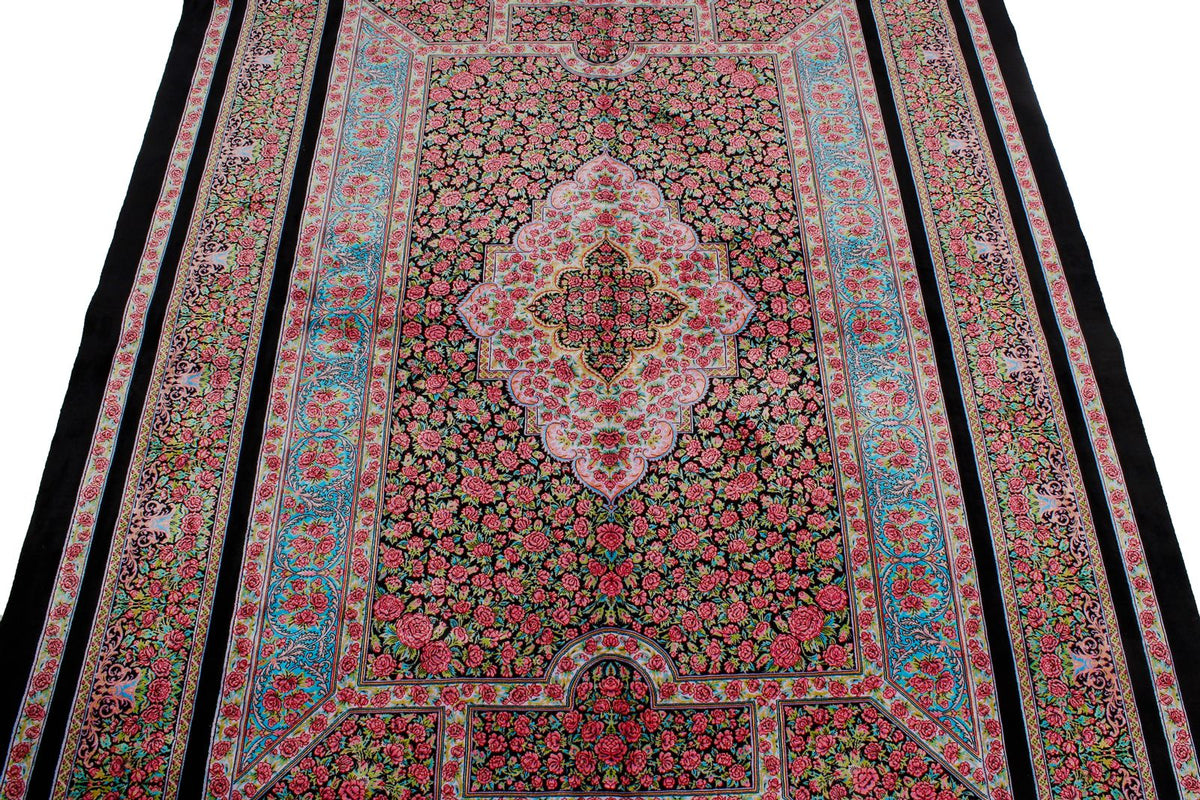 5x7 Black and Pink Turkish Antep Rug