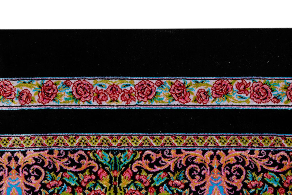 5x7 Black and Pink Turkish Antep Rug