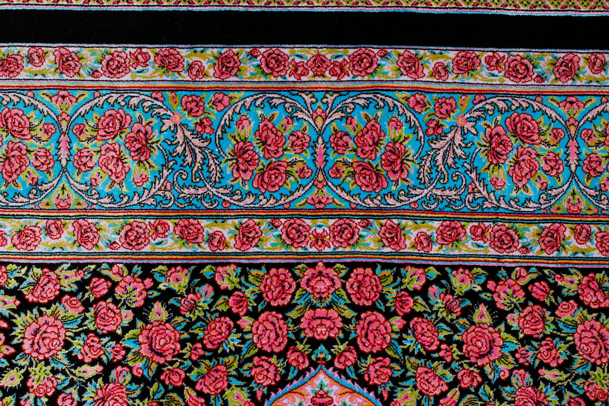 5x7 Black and Pink Turkish Antep Rug