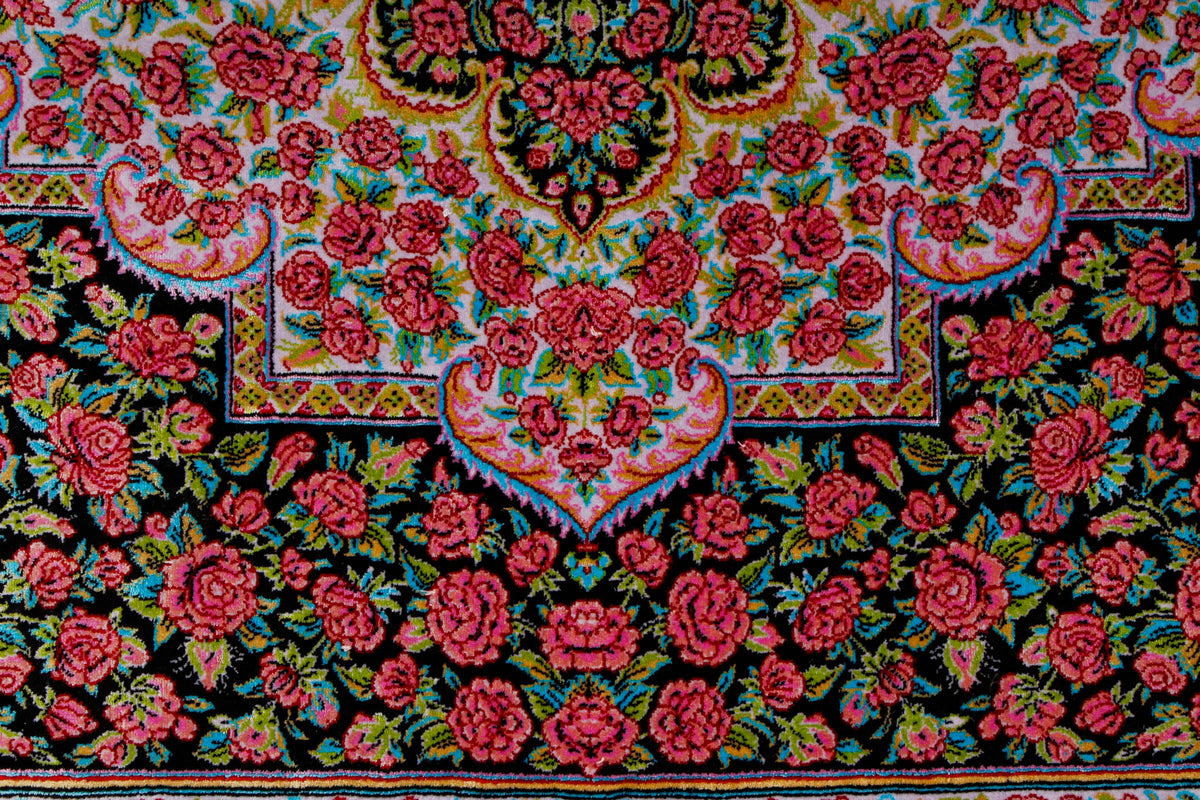 5x7 Black and Pink Turkish Antep Rug