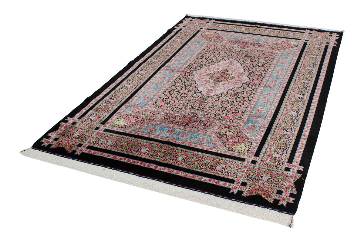 5x7 Black and Pink Turkish Antep Rug