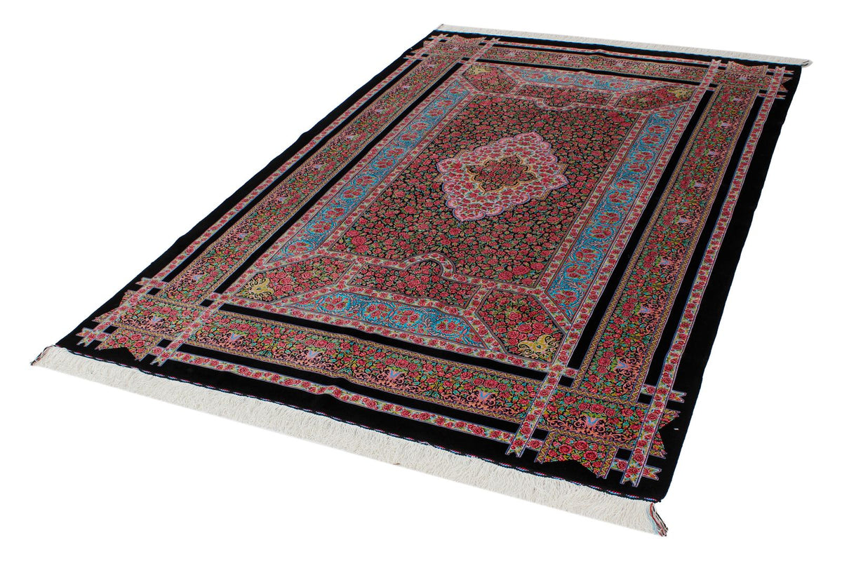 5x7 Black and Pink Turkish Antep Rug