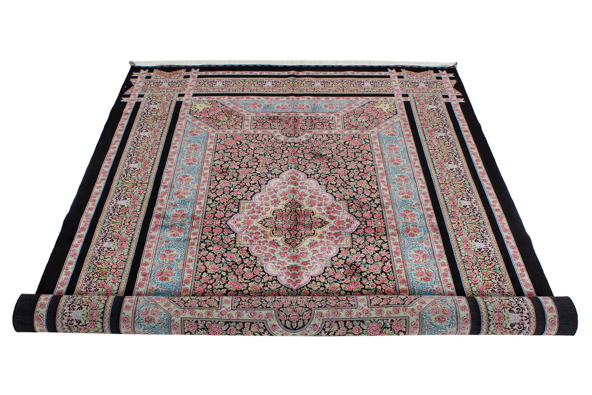 5x7 Black and Pink Turkish Antep Rug