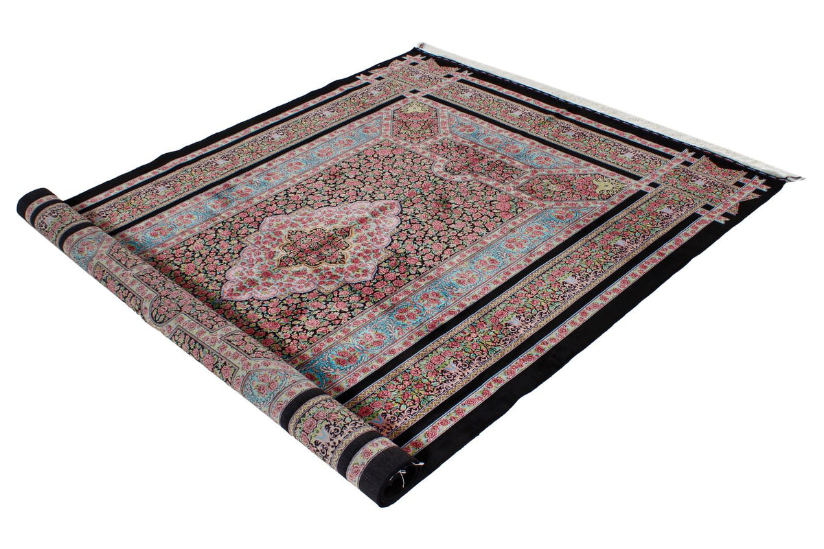 5x7 Black and Pink Turkish Antep Rug