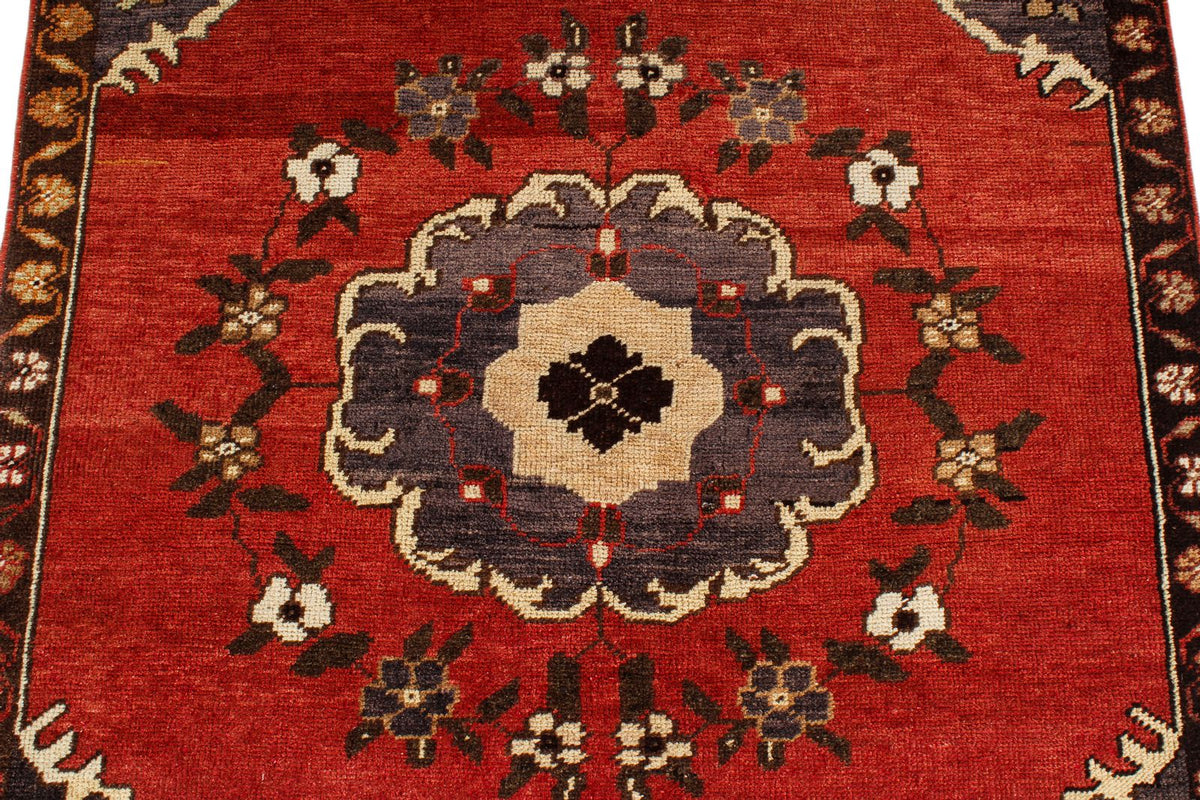 4x9 Red and Brown Turkish Tribal Runner
