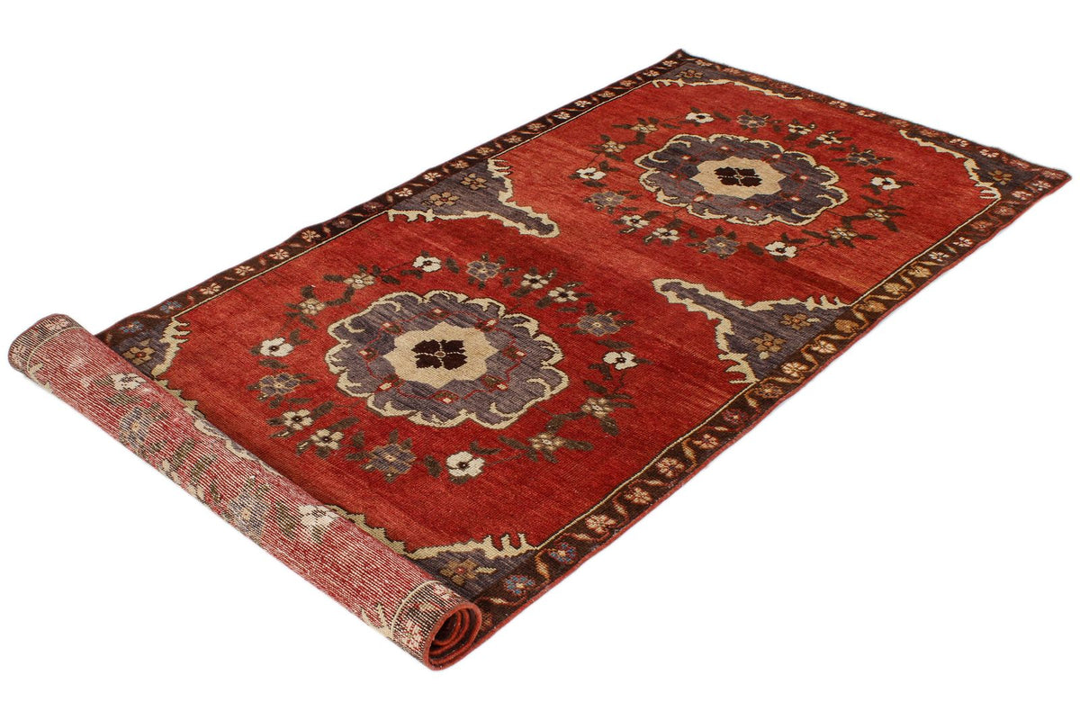 4x9 Red and Brown Turkish Tribal Runner
