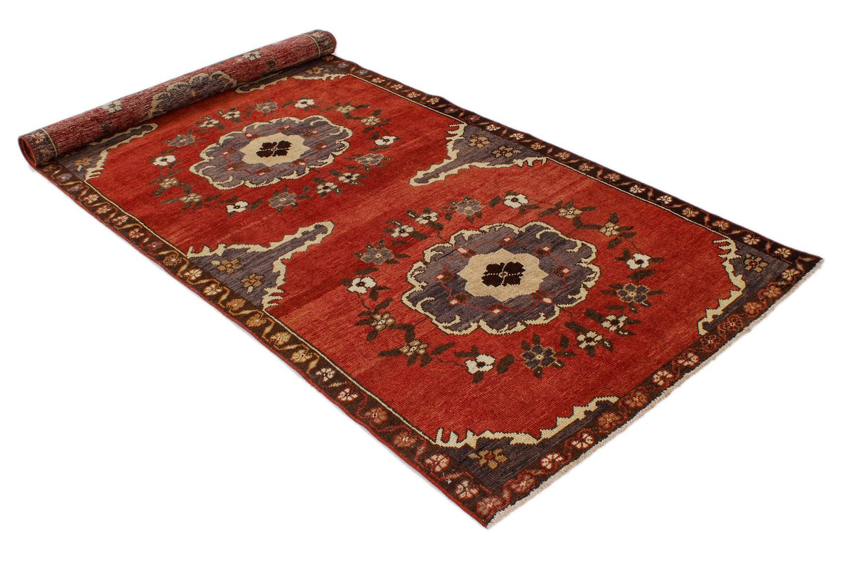 4x9 Red and Brown Turkish Tribal Runner