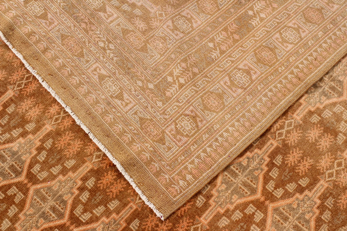 7x10 Brown and Rust Tribal Rug