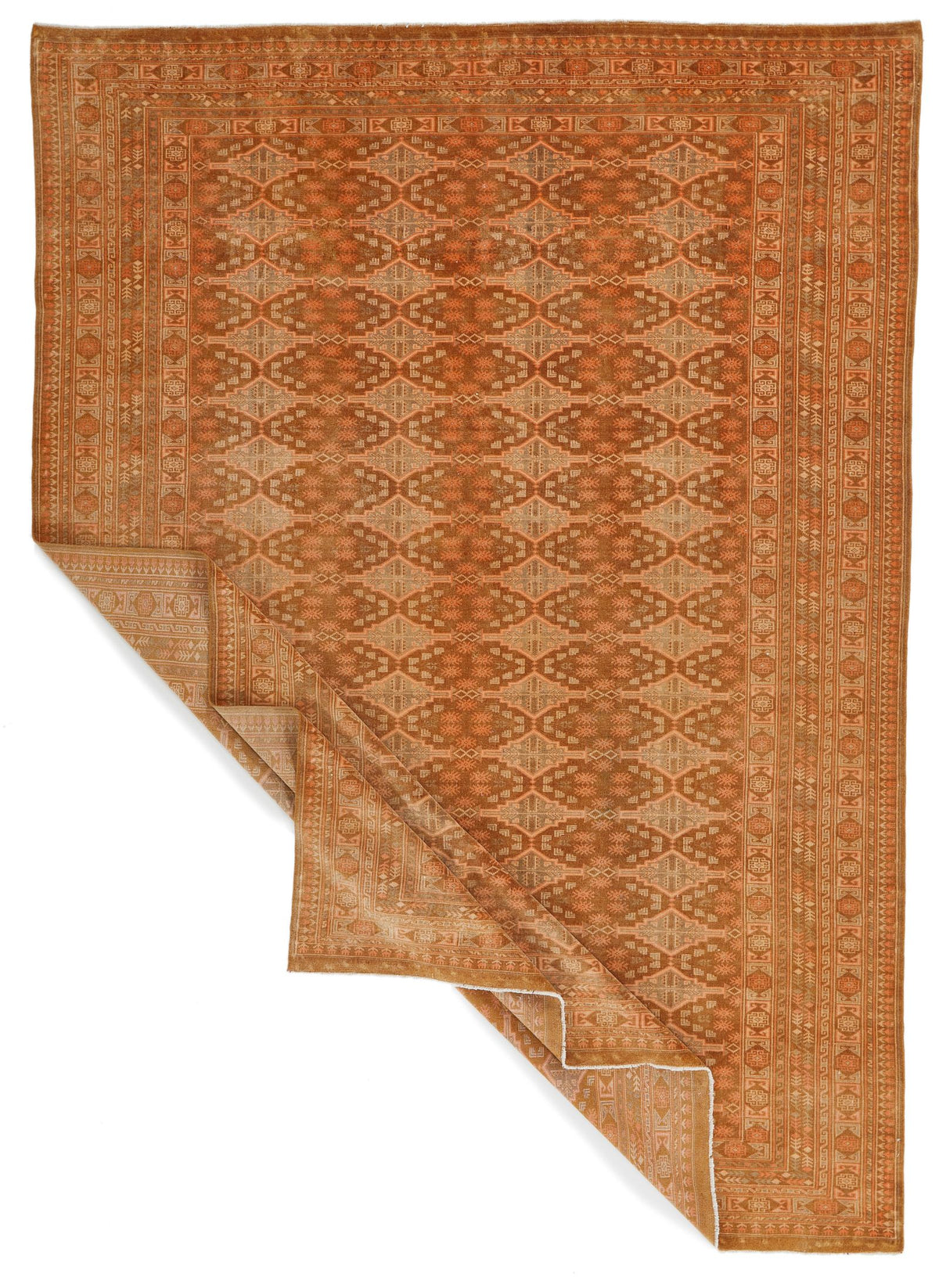 7x10 Brown and Rust Tribal Rug