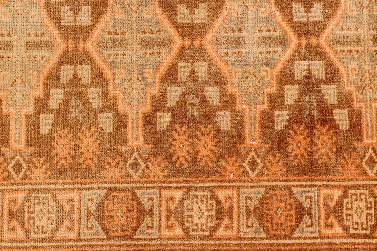 7x10 Brown and Rust Tribal Rug