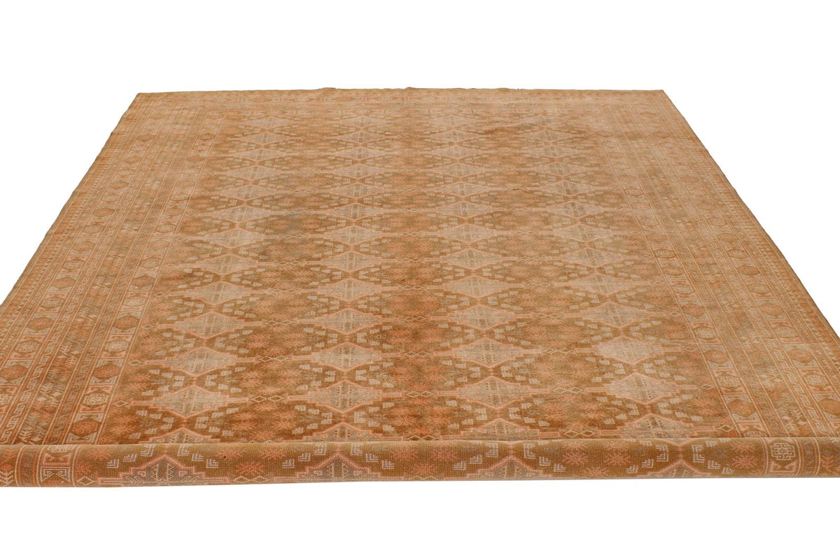 7x10 Brown and Rust Tribal Rug