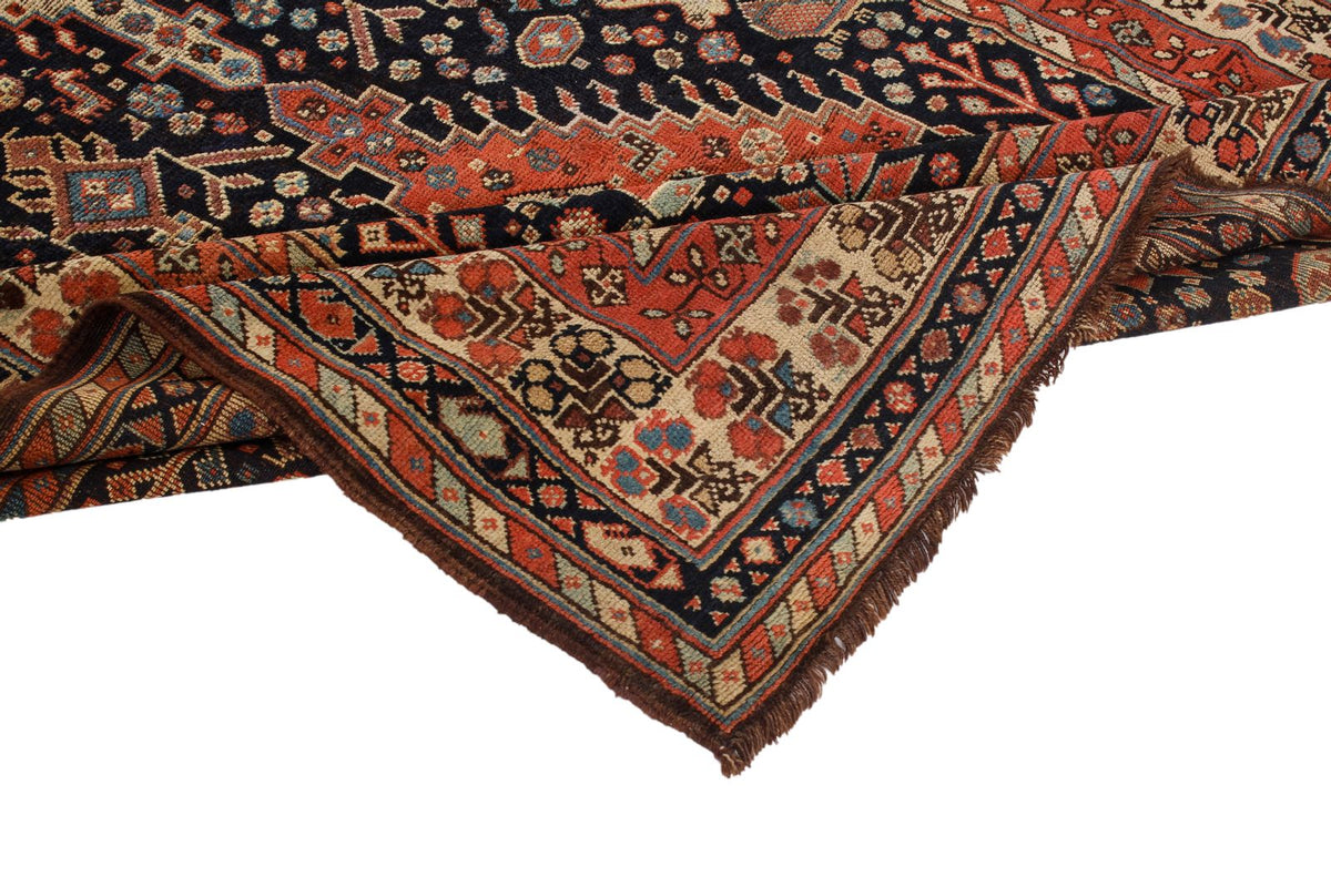 5x10 Navy and Ivory Kazak Tribal Runner