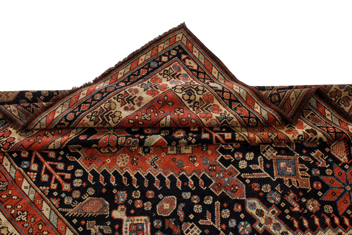 5x10 Navy and Ivory Kazak Tribal Runner