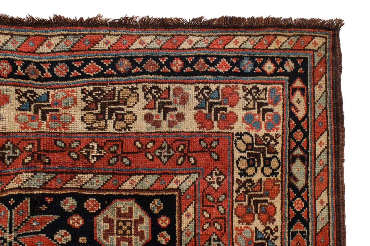 5x10 Navy and Ivory Kazak Tribal Runner