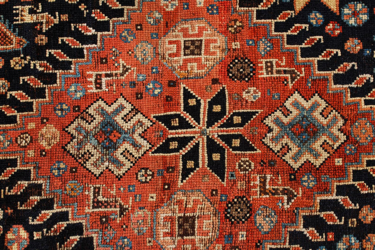 5x10 Navy and Ivory Kazak Tribal Runner