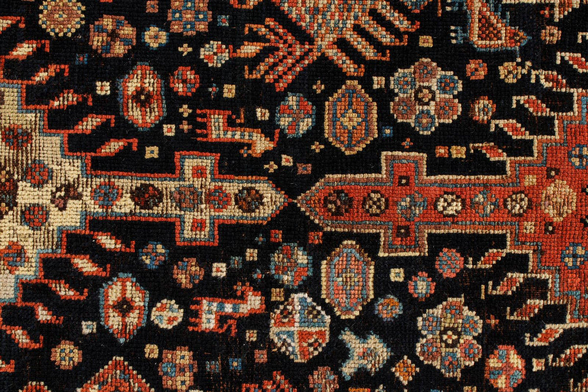 5x10 Navy and Ivory Kazak Tribal Runner