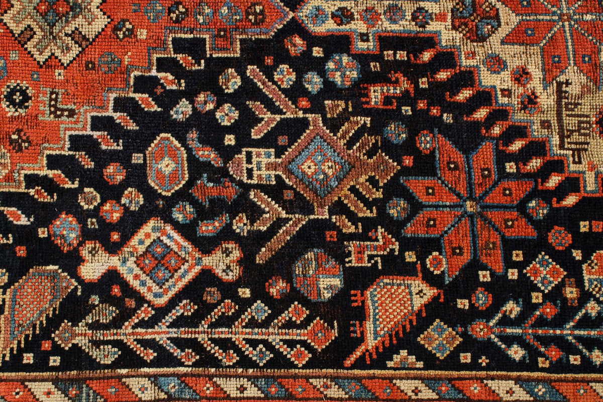 5x10 Navy and Ivory Kazak Tribal Runner