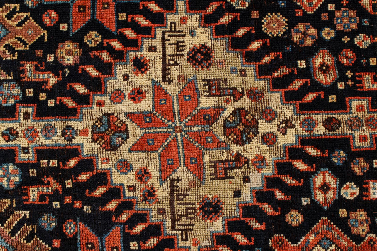 5x10 Navy and Ivory Kazak Tribal Runner