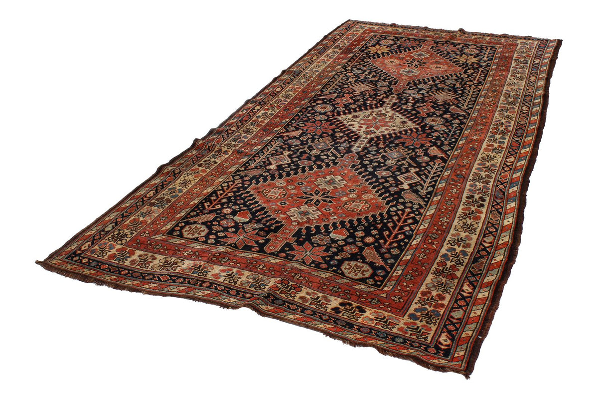 5x10 Navy and Ivory Kazak Tribal Runner
