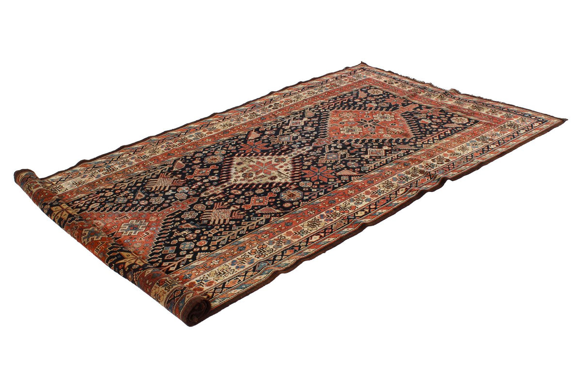 5x10 Navy and Ivory Kazak Tribal Runner