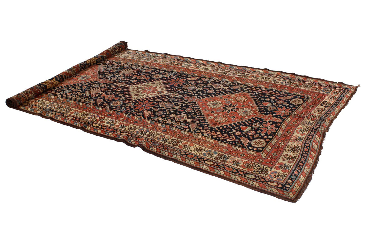 5x10 Navy and Ivory Kazak Tribal Runner
