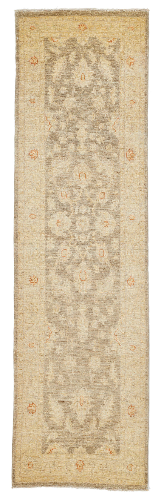 2x8 Gray and Ivory Turkish Oushak Runner