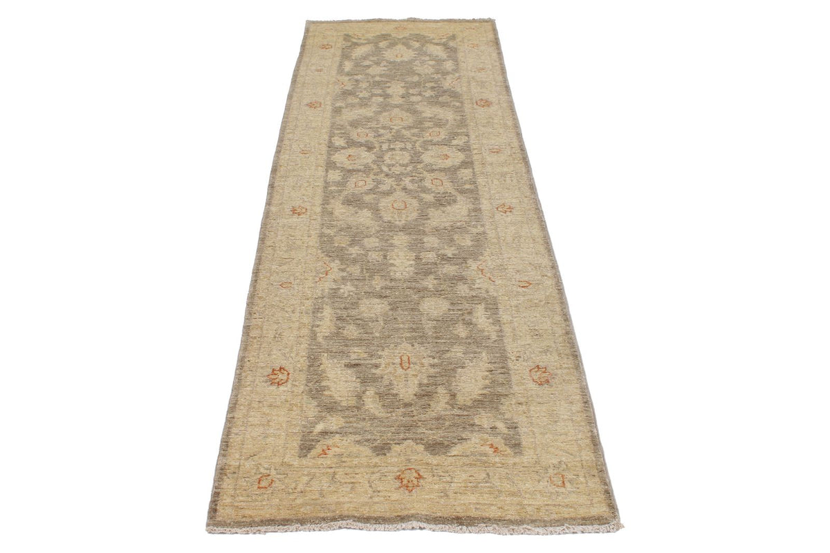 2x8 Gray and Ivory Turkish Oushak Runner