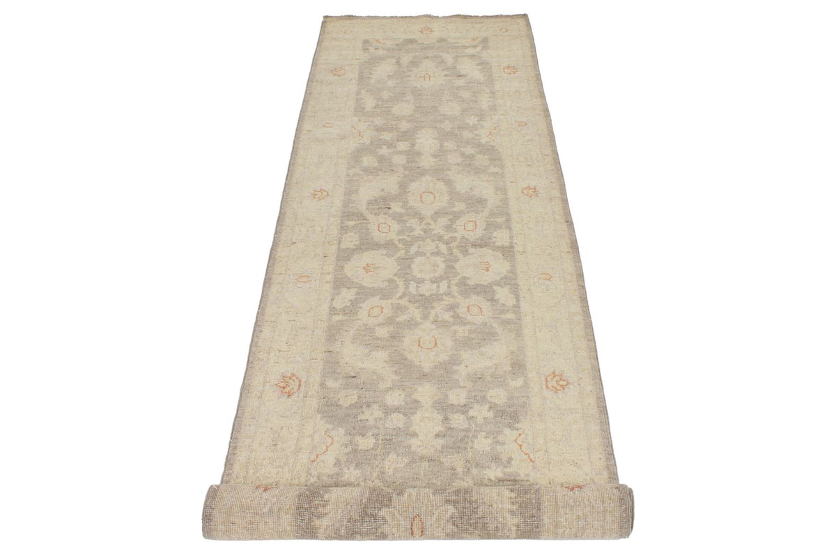 2x8 Gray and Ivory Turkish Oushak Runner