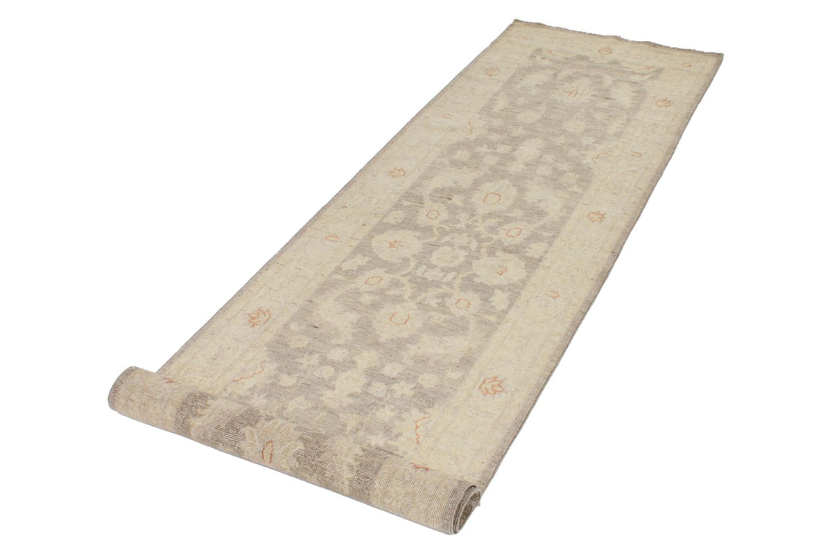 2x8 Gray and Ivory Turkish Oushak Runner