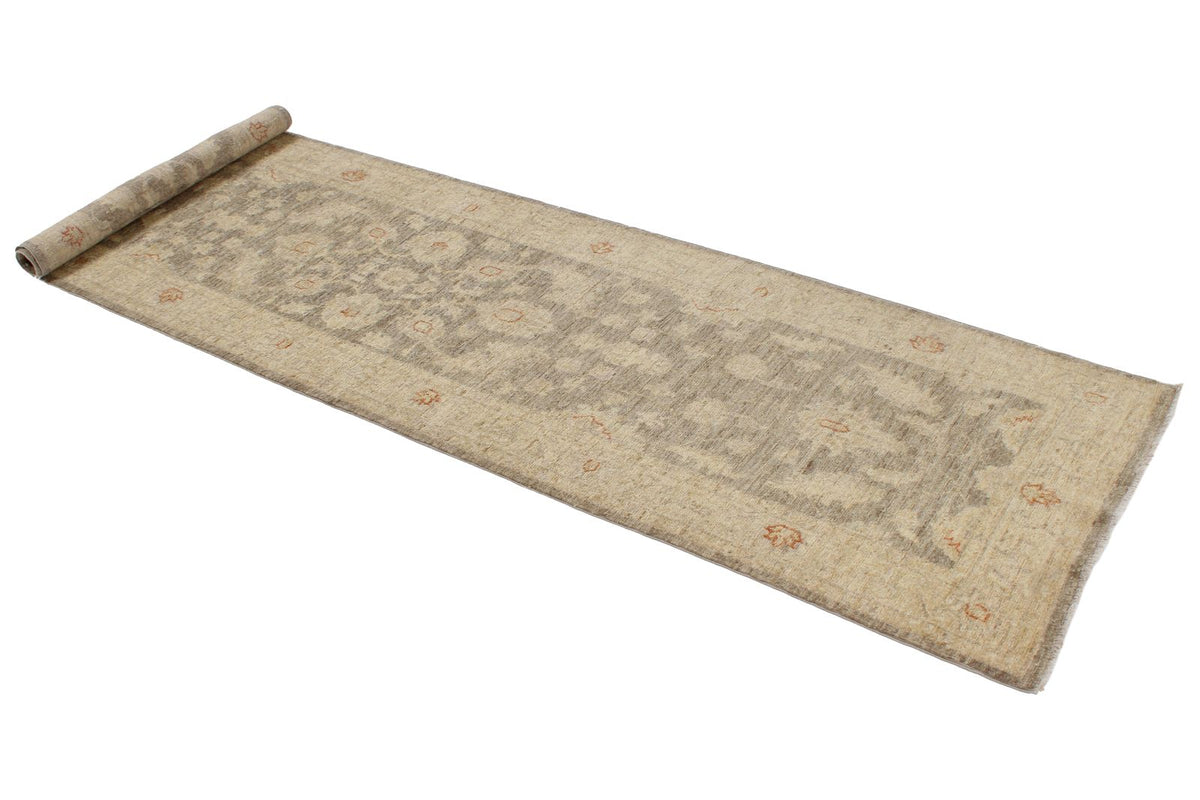 2x8 Gray and Ivory Turkish Oushak Runner