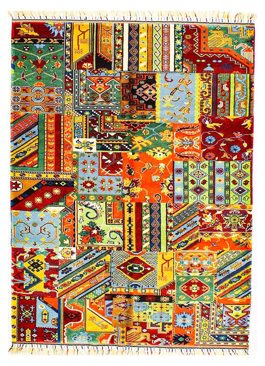 6x7 Multicolor Turkish Patchwork Rug