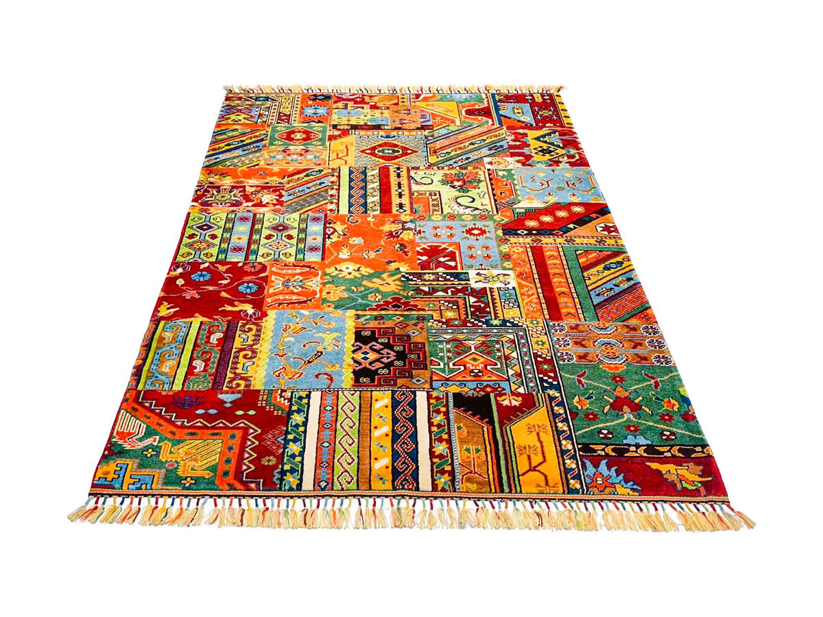 6x7 Multicolor Turkish Patchwork Rug