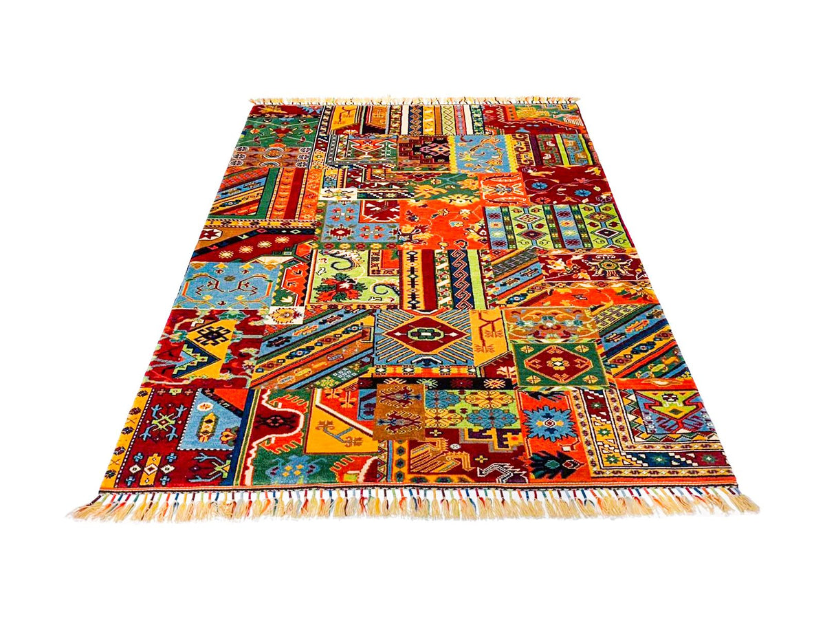 6x7 Multicolor Turkish Patchwork Rug