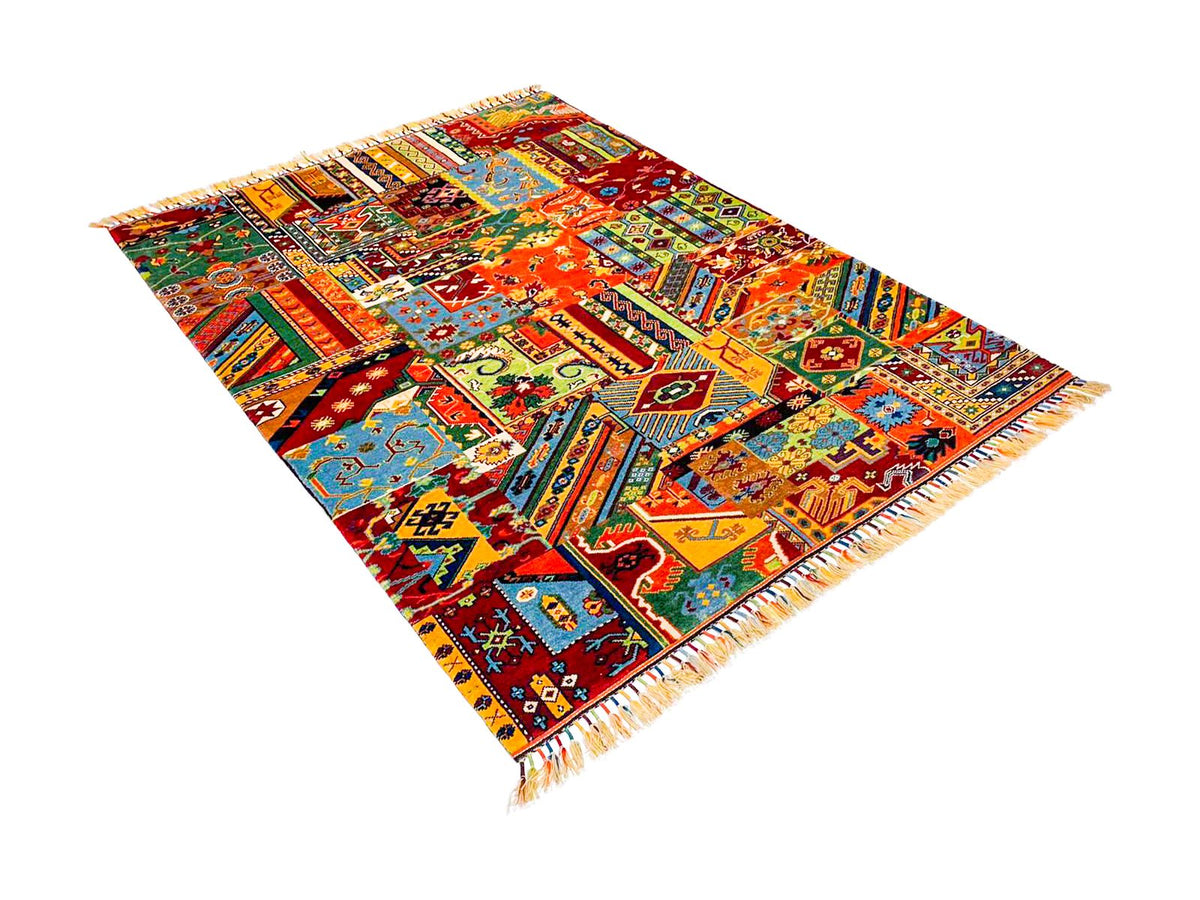 6x7 Multicolor Turkish Patchwork Rug