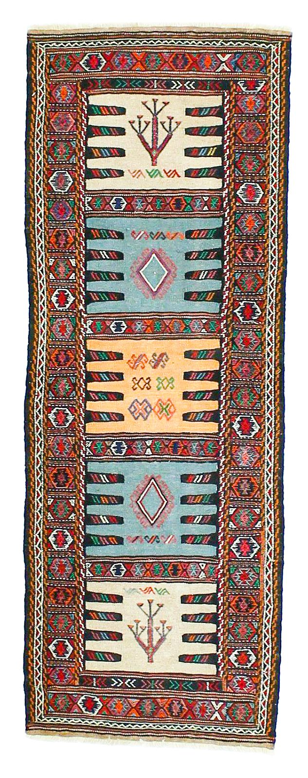 2x6 Red and Multicolor Turkish Tribal Runner