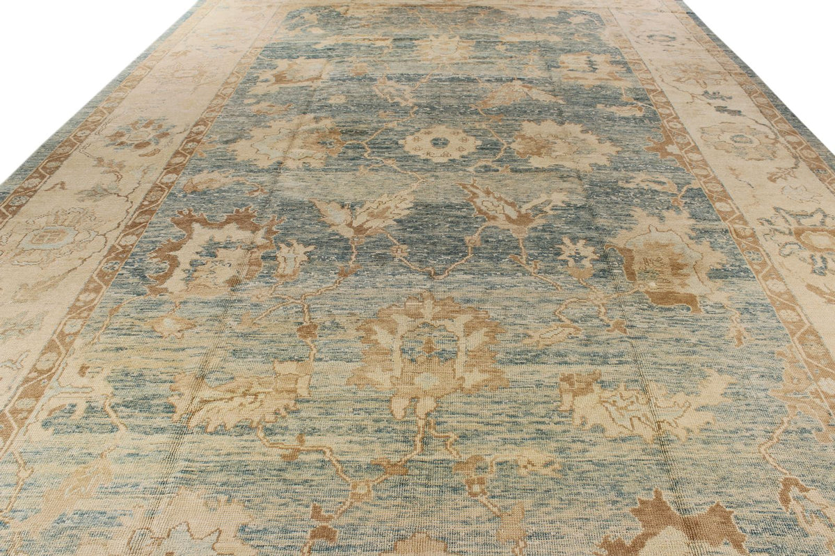 12x18 Blue Turkish Oushak Rug