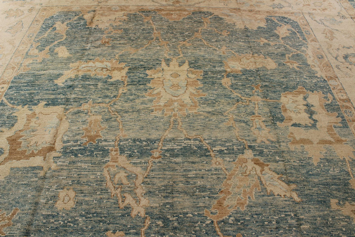 12x18 Blue Turkish Oushak Rug
