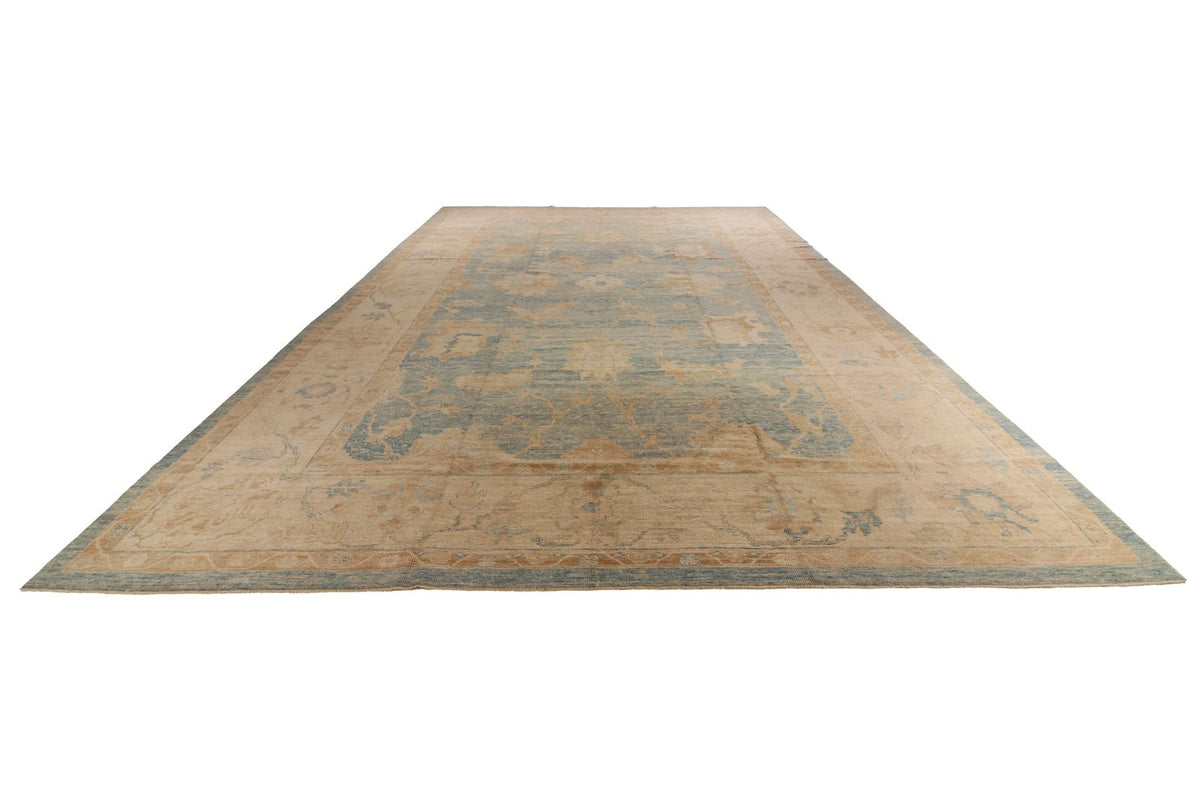 12x18 Blue Turkish Oushak Rug