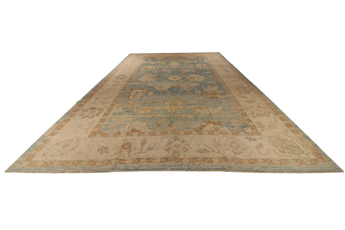 12x18 Blue Turkish Oushak Rug