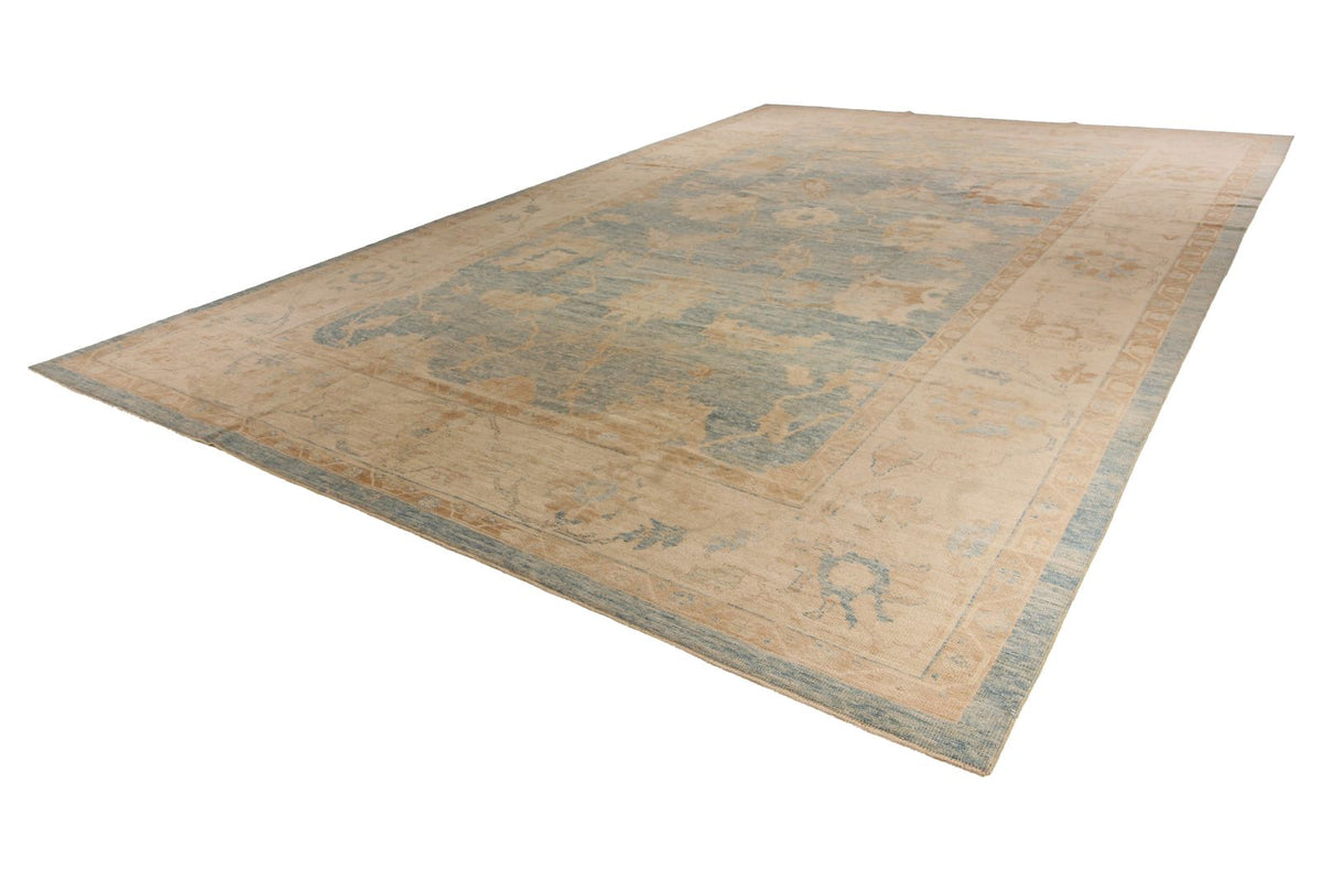 12x18 Blue Turkish Oushak Rug