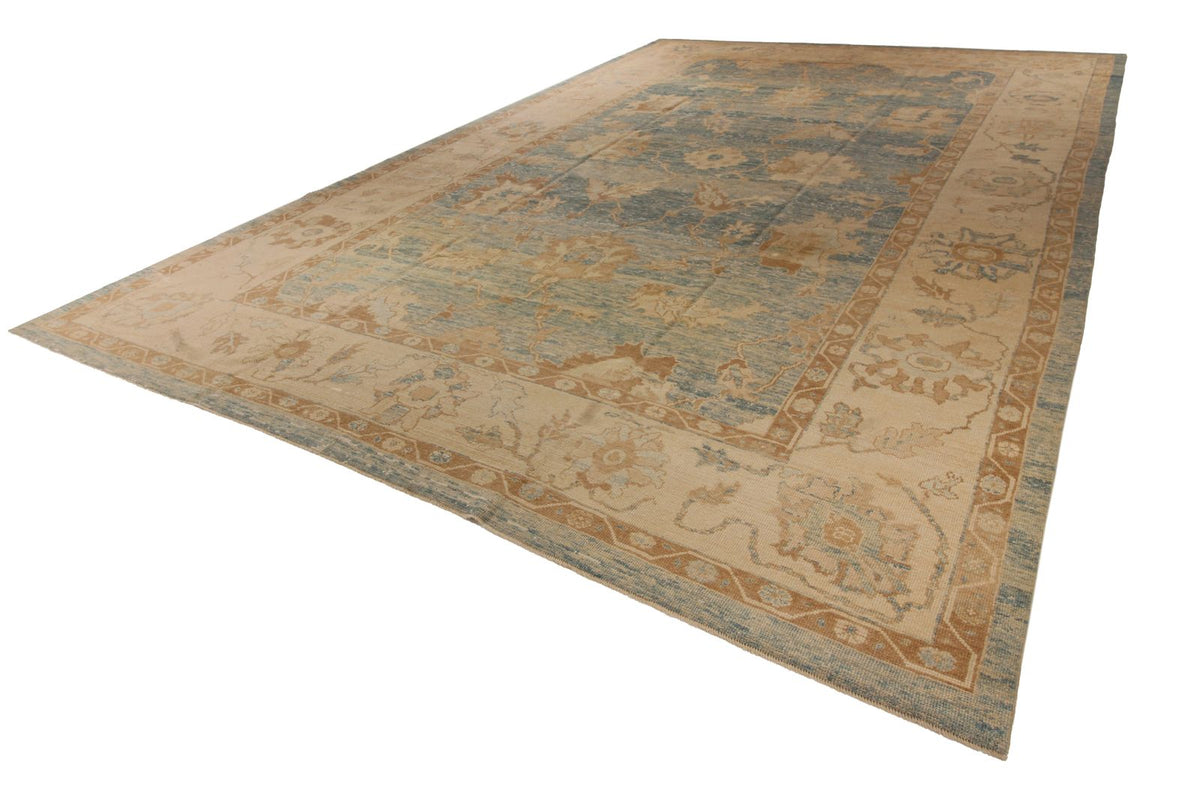 12x18 Blue Turkish Oushak Rug