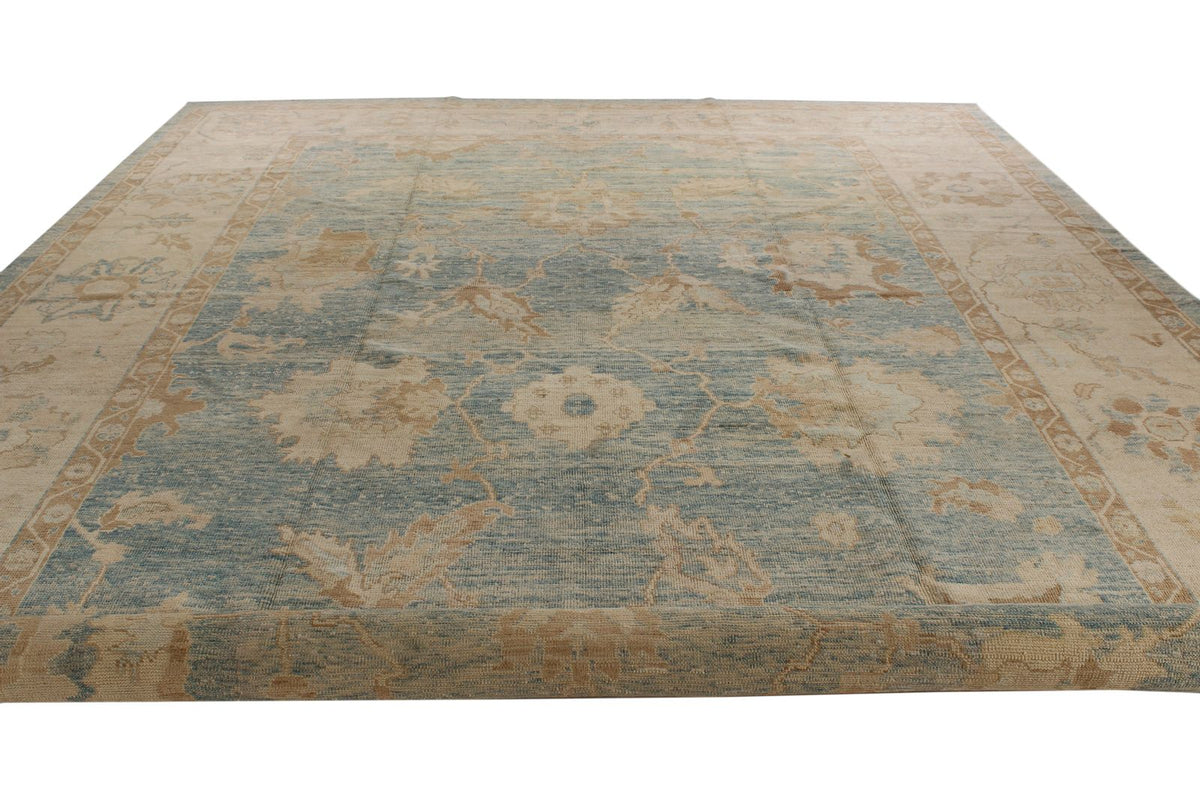 12x18 Blue Turkish Oushak Rug
